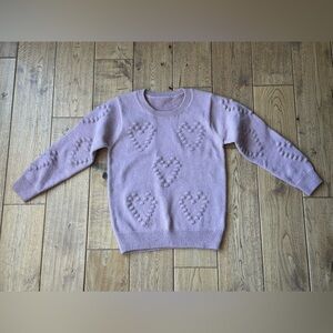 Boutique Girls Textured Heart Sweater size 6-7